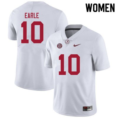 NCAA Women's Alabama Crimson Tide #10 JoJo Earle Stitched College 2021 Nike Authentic White Football Jersey EQ17U03YT